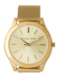 Michael Kors Slim Runway Champagne Dial Gold Mesh Bracelet Watch for Women - MK3282