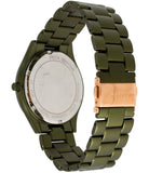 Michael Kors Slim Runway Green Dial Green Steel Strap Watch for Women - MK4526