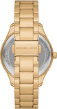 Michael Kors Layton Chronograph Brown Dial Gold Steel Strap Watch For Women - MK7296