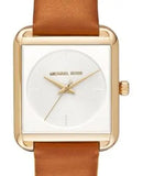 Michael Kors Lake White Dial Brown Leather Strap Watch For Women - MK2584