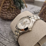 Michael Kors Mini Slim Runway Silver Dial Silver Steel Strap Watch for Women - MK3548