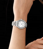 Michael Kors Sage Three-Hand White Dial Silver Steel Strap Watch for Women - MK4807