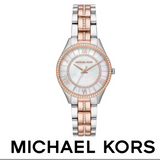 Michael Kors Lauryn Mother of Pearl Dial Two Tone Steel Strap Watch For Women - MK3979