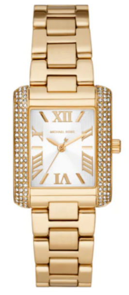 Michael Kors Emery Three-Hand Crystals Silver Dial Gold Steel Strap Watch for Women - MK4640