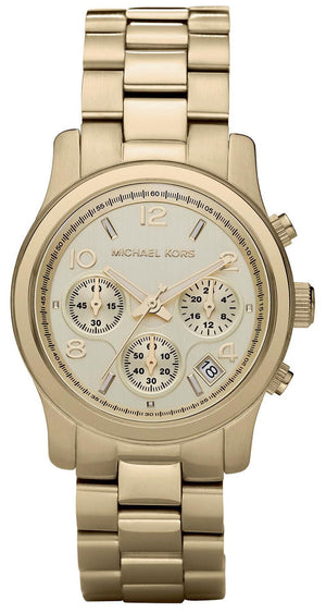 Michael Kors Runway Gold Dial Gold Stainless Steel Strap Watch for Women - MK5055