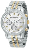 Michael Kors Ritz Chronograph White Dial Two Tone Steel Strap Watch for Women - MK5057