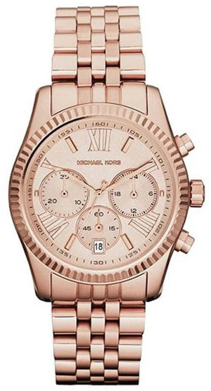 Michael Kors Lexington Rose Gold Dial Rose Gold Steel Strap Watch for Women - MK5569