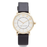 Marc Jacobs Roxy White Dial Black Leather Strap Watch for Women - MJ1532