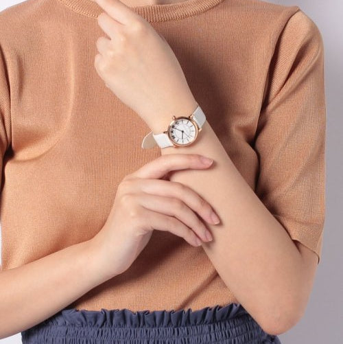 Marc Jacobs Roxy White Dial White Leather Strap Watch for Women - MJ1562