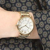 Marc Jacobs Roxy White Dial Gold Steel Strap Watch for Women - MJ3522