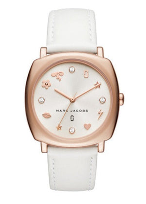 Marc Jacobs Mandy White Dial White Leather Strap Watch for Women - MJ8678