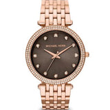 Michael Kors Darci Brown Dial Rose Gold Stainless Steel Strap Watch for Women - MK3217