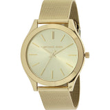 Michael Kors Slim Runway Champagne Dial Gold Mesh Bracelet Watch for Women - MK3282