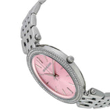 Michael Kors Darci Crystal Pink Dial Silver Stainless Steel Strap Watch for Women - MK3352