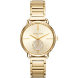 Michael Kors Portia Gold Dial Gold Steel Strap Watch for Women - MK3639