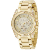 Michael Kors Runway Gold Dial Gold Steel Strap Watch for Women - MK5166