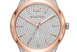 Michael Kors Runway Mercer Crystals Silver Dial Two Tone Steel Strap Watch For Women - MK6716