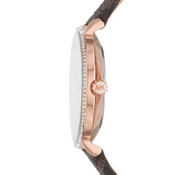 Michael Kors Pyper Quartz Silver Dial Brown Leather Strap Watch for Women - MK1036