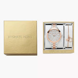 Michael Kors Slim Runway Crystals Silver Dial Two Tone Steel Strap Watch for Women - MK1045