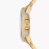 Michael Kors Camille Three-Hand Crystals Gold Dial Gold Steel Strap Watch for Women - MK1067