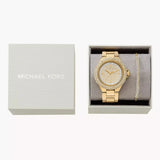 Michael Kors Camille Three-Hand Crystals Gold Dial Gold Steel Strap Watch for Women - MK1067