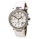 Michael Kors Parker White Dial White Leather Strap Watch for Women - MK2277