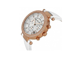 Michael Kors Parker White Diamonds Dial White Leather Strap Watch for Women - MK2281