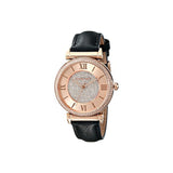 Michael Kors Catlin Rose Gold Crystal Dial Black Leather Strap Watch for Women - MK2376