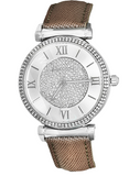 Michael Kors Caitlin Quartz Silver Dial Gray Leather Strap Watch For Women - MK2377