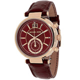 Michael Kors Sawyer Maroon Dial Maroon Leather Strap Watch for Women - MK2426