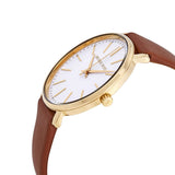 Michael Kors Pyper Quartz Silver Dial Brown Leather Watch For Women - MK2740