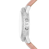 Michael Kors Camille Three-Hand Crystals White Dial Pink Leather Strap Watch for Women - MK2963