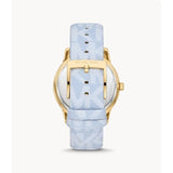 Michael Kors Tibby Multifunction White Dial Blue Leather Strap Watch For Women - MK2965