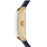 Michael Kors Emery Quartz Diamond Silver Dial Blue Leather Strap Watch For Women - MK2982