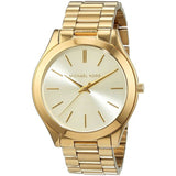 Michael Kors Slim Runway Gold Dial Gold Stainless Steel Strap Watch for Women - MK3179