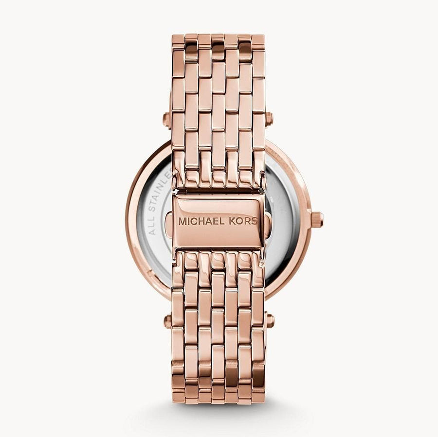Michael Kors Darci Rose Gold Dial with Diamonds Rose Gold Stainless Steel Strap Watch for Women - MK3192