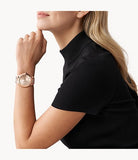 Michael Kors Slim Runway Rose Gold Dial Rose Gold Steel Strap Watch for Women - MK3197