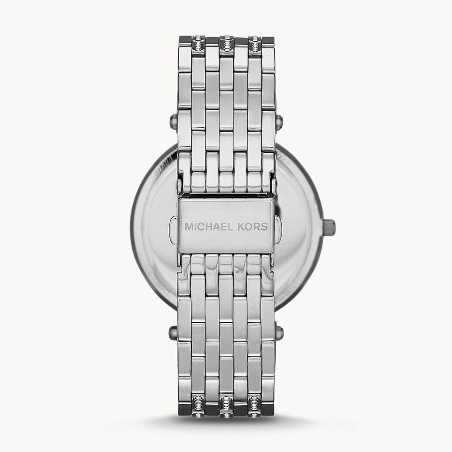 Michael Kors Darci Orange Dial Silver Stainless Steel Strap Watch for Women - MK3218