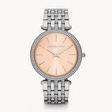 Michael Kors Darci Orange Dial Silver Stainless Steel Strap Watch for Women - MK3218