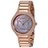 Michael Kors Kerry Purple Dial Rose Gold Stainless Steel Strap Watch for Women - MK3482