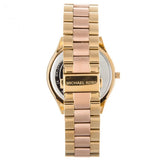 Michael Kors Slim Runway Pink Dial Two Tone Steel Strap Watch for Women - MK3493