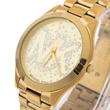 Michael Kors Slim Runway Gold Dial Gold Steel Strap Watch for Women - MK3590