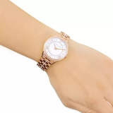 Michael Kors Lauryn Mother of Pearl Dial Rose Gold Steel Strap Watch for Women - MK3716