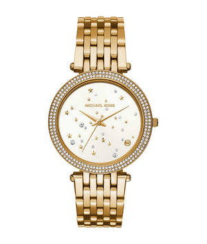 Michael Kors Darci White Dial Gold Steel Strap Watch for Women - MK3727