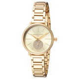 Michael Kors Portia Quartz Gold Dial Gold Steel Strap Watch For Women - MK3838