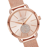 Michael Kors Portia Rose Gold Dial Rose Gold Mesh Bracelet Watch for Women - MK3845