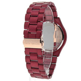 Michael Kors Slim Runway Red Dial Red Steel Strap Watch For Women - MK3895