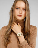 Michael Kors Sofie Quartz Gold Dial Gold Steel Strap Watch For Women - MK4334