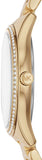 Michael Kors Lauryn Quartz Mother of Pearl Gold Dial Gold Steel Strap Watch For Women - MK4490