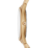 Michael Kors Slim Runway Quartz Gold Dial Gold Steel Strap Watch For Women - MK4501